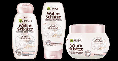 Garnier Wahre Schätze Sanfte Hafermilch & Reiscreme Shampoo, Spülung und Tiefenpflege-Maske Garnier Wahre Schätze Sanfte Hafermilch & Reiscreme Shampoo, Spülung und Tiefenpflege-Maske