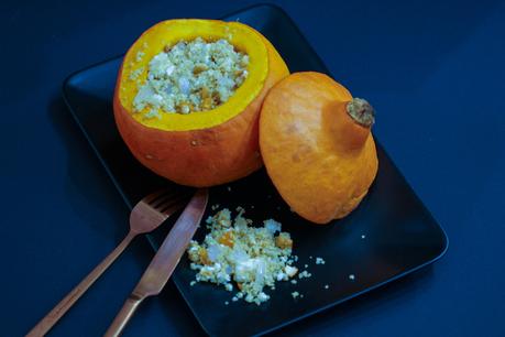 #foodinspo - Couscous Filled Pumpkin with Feta, Cashews and dried Apricots {Veggie BBQ}