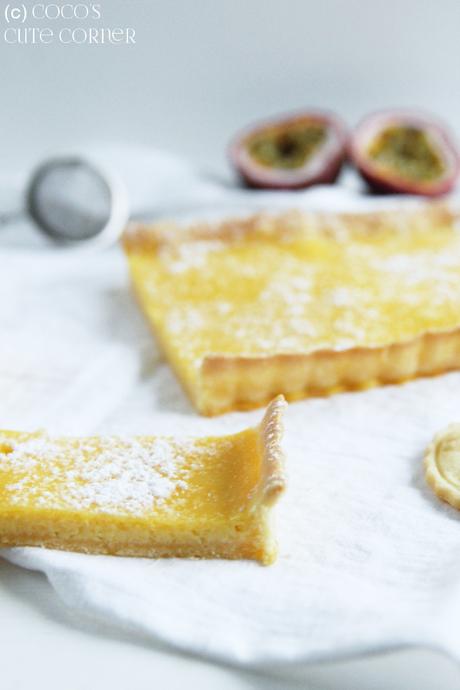 Passionsfrucht-Zitronen-Tarte - ich lade zu Tee und Kuchen