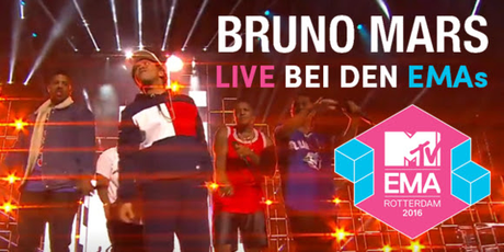 Bruno Mars performed ’24K Magic‘ live bei den EMAs 2016 (Video)