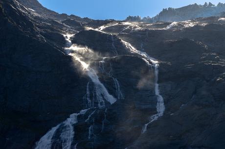 Waterfalls at the Briksdal Glacier