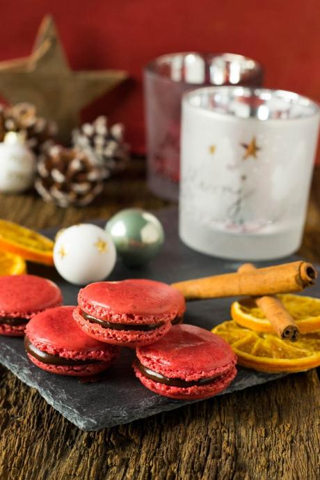 Weihnachtsmacarons - Schoko Orangen Macarons Weihnachtsmacarons - Schoko Orangen Macarons