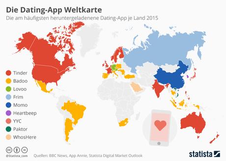 Infografik: Die Dating-App Weltkarte | Statista
