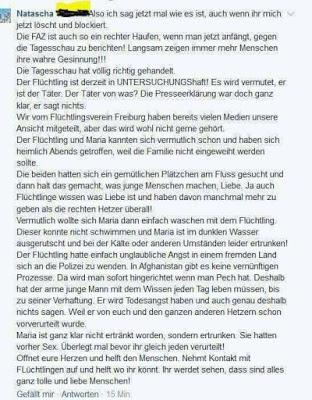 Mordfall in Freiburg: Mitverantwortliche kämpfen um Deutungshoheit (Kritik = Hetze)/ Linke antworten mit Hass und Verhöhnung