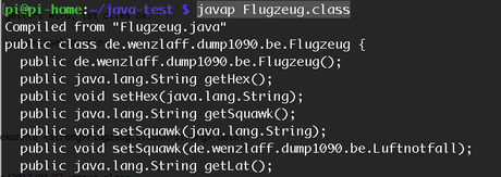 Mit dem Raspberry Pi den Java Class File Disassembler (javap) aufrufen