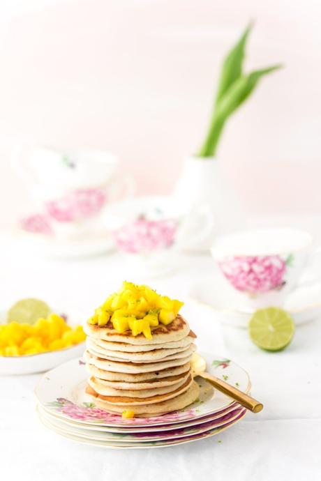Pancakes mit Limetten-Mango