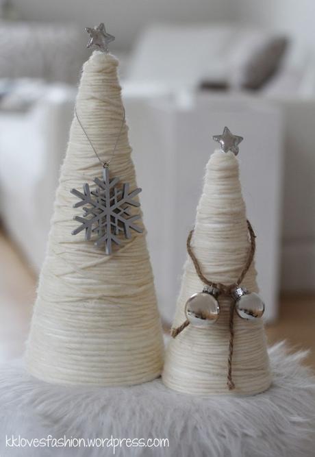 DIY: Elegante Christbäumchen aus Wolle