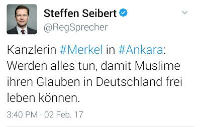 Merkel zu Besuch bei Erdogan - Kanzlerin demütigt erneut die Deutschen, während ihr Regierungssprecher bedauert, dass Deutschland noch immer kein islamischer Gottesstaat ist