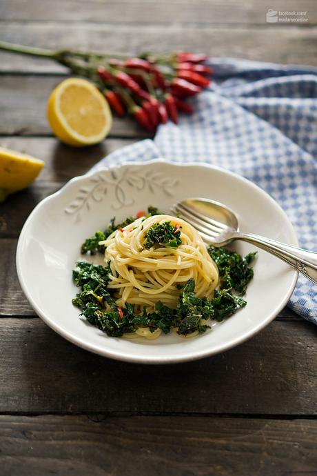 Grünkohl-Spaghetti mit Zitrone & Chili | Madame Cuisine Rezept