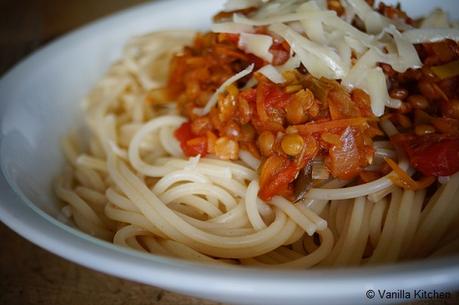 Ein vegetarisierter Klassiker: Spaghetti mit Linsen-Bolognese