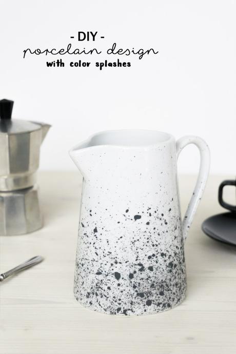 DIY Porzellan gestalten mit Farbspritzern