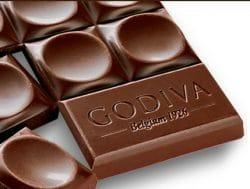 Schokoladenstückchen der belgischen Edel-Schokolade Godiva