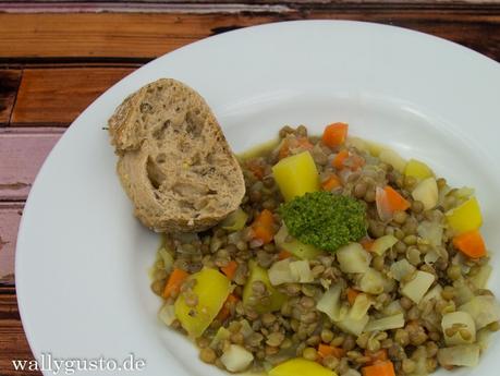 Linsen-Kartoffel-Eintopf mit (Bergkräuter-) Pesto | ALPENKÜCHE vegetarisch | Buchvorstellung Linsen-Kartoffel-Eintopf mit (Bergkräuter-) Pesto | ALPENKÜCHE vegetarisch | Buchvorstellung