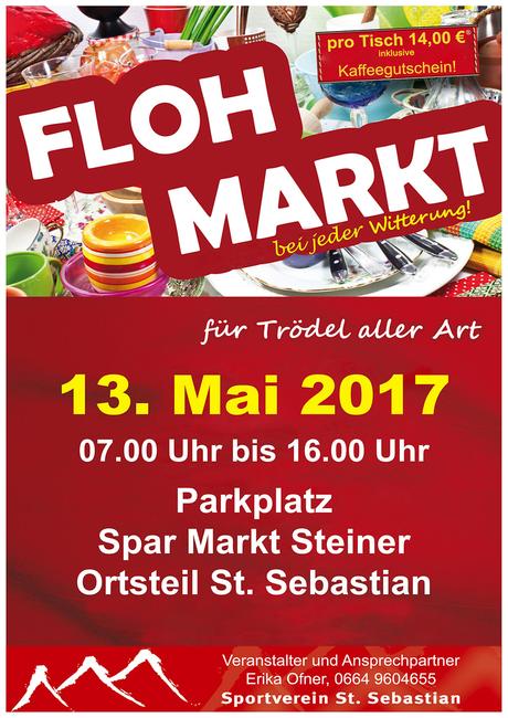 Termintipp: Flohmarkt in St. Sebastian am 13. Mai 2017