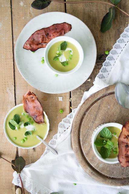 Erbsensuppe mit Speck und Minze | Pea Mint Soup with Bacon