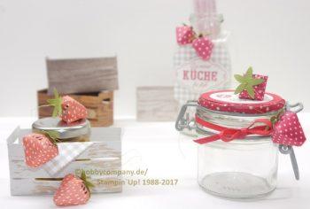 Erdbeeren basteln aus Papier