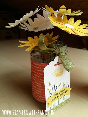 Make & Take #1 meiner Katalogparty: Mini-Vase mit Gänseblümchen