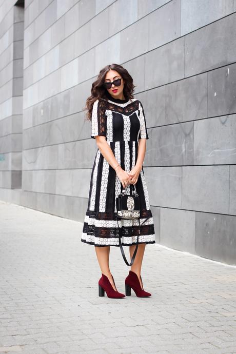 black and white midi dress gothic inspired summer streetstyle closet london peter kaiser marble print berlin look berlinstyle fashion blogger germany berlin samieze