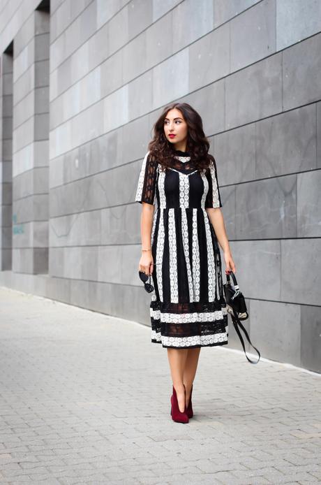 black and white midi dress gothic inspired summer streetstyle closet london peter kaiser marble print berlin look berlinstyle fashion blogger germany berlin samieze