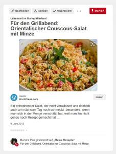 Euer beliebtester Beitrag in meinem Blog: Orientalischer Couscous-Salat mit Minze