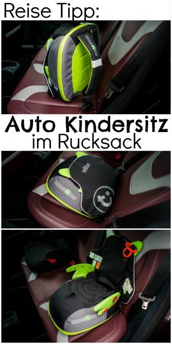 Auto Reise Kindersitz im Rucksack BoostAPak Trunki Reisekindersitz Travel Carseat in bagpack