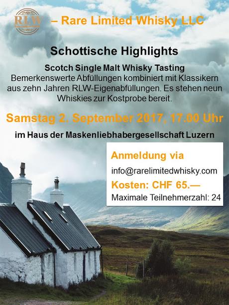 Schottische Highlights - Whisky Tasting am 2. September 2017 in Luzern