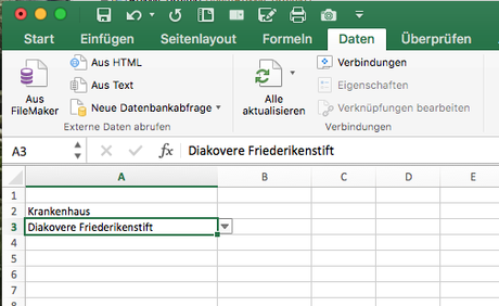 Excel Mac Os X: Wie können Eingabe Felder mit Listen erstellt werden?