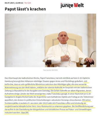 Linksextreme feiern Papst als einen Herz-Jesu-Kommunist Linksextreme feiern Papst als einen Herz-Jesu-Kommunist