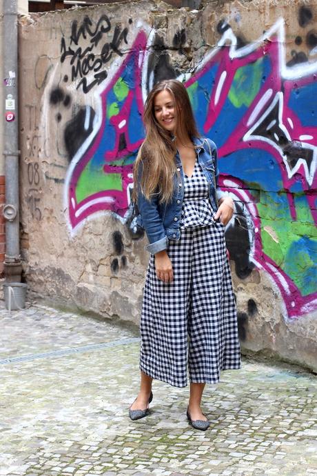 outfit – checked jumpsuit.