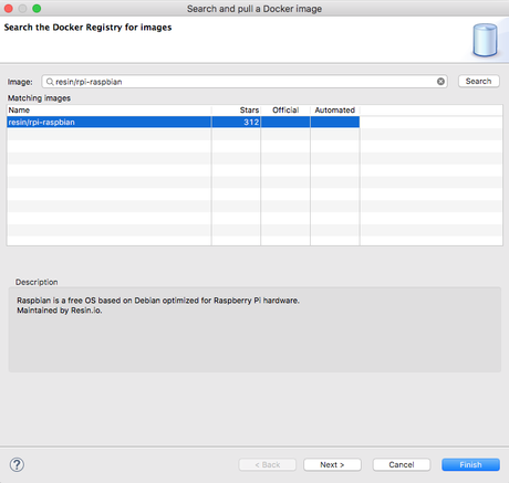 Wie kann ein Raspberry Pi Debian Image via Docker auf dem Mac OS X und unter Eclipse Oxygen laufen?