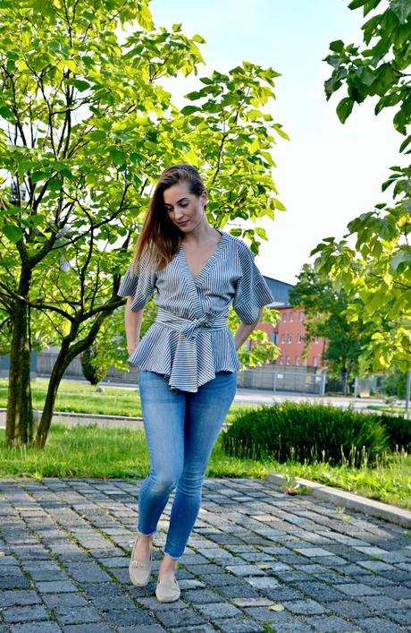Jeans Braces, Sarcasm & A Wrap Blouse: My ROMWE Fashion