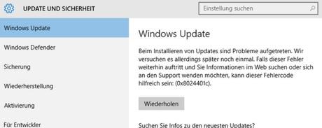 Update KB4034658 für Windows 10 1607 macht Probleme