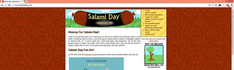 Kuriose Feiertage - 7. September - Tag der Salami - Salami Day - Screenshot www.salamiday.com