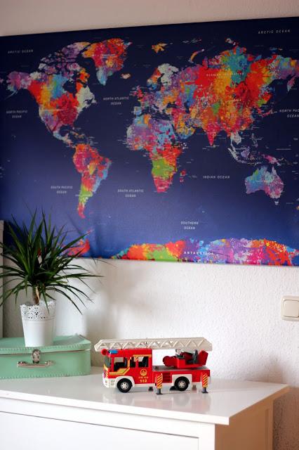 Wandbild mit Weltkarte von bimago.de