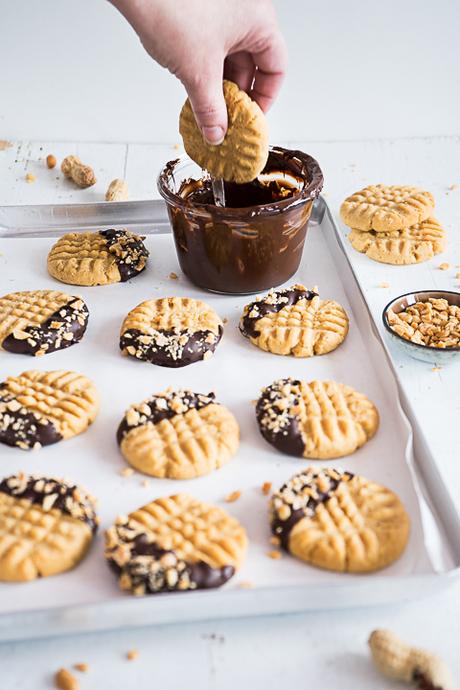 Erdnussbutter Cookies mit Schokolade