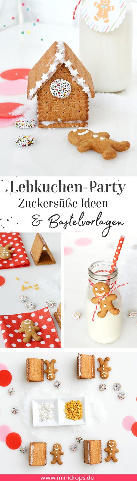 Lebkuchenhaus Party Bastelvorlagen