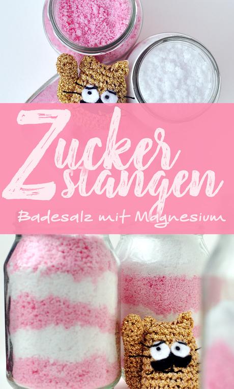 Rosa Zuckerstangen Badesalz mit Magnesium