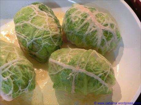 Crépinette vom Schweinemett in Wirsing Crépinette vom Schweinemett in Wirsing