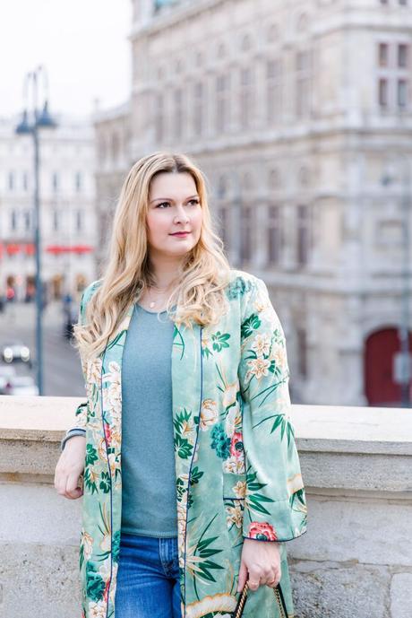 Outfit – the green Zara Kimono