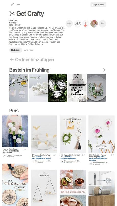 Pinterest Gruppenboard ✂ Get Crafty: Mach mit!