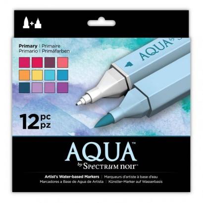 Aqua by Spectrum Noir 12 Pen Set - Primary 