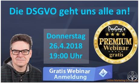 Morgen Abend: Webinar zur DSGVO