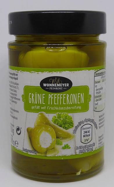 ALDI - Wonnemeyer Feinkost - Grüne Pfefferonen gefüllt mit Frischkäsezubereitung