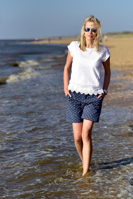 Luftig und leicht – meine Outfits im Marinelook Fashion Shooting für die Tchibo Wochenwelten