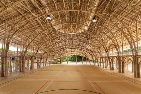 Bambusdesign: Beeindruckende Sporthalle aus Bambus