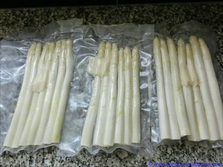 Spargel sous vide-gegart Spargel sous vide-gegart