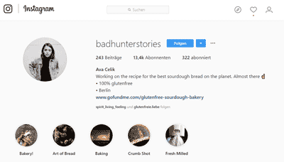 Ava und ihr glutenfreies Sauerteigbrot – Eine kleine Geschichte über Zöliakie und Motivation Badhunterstories auf Instagram