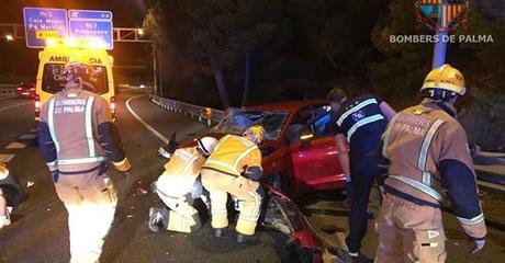 6 Verletzte bei einem Unfall auf der Autobahn Palma  Andratx