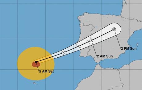 Der Hurrikan Leslie konnte die iberische Halbinsel in dieser Nacht mit heftigen Regenfällen und Windböen erreichen