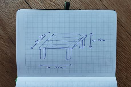 DIY Couchtisch selber bauen aus alten Holzbohlen DIY Couchtisch selber bauen aus Holzbohlen